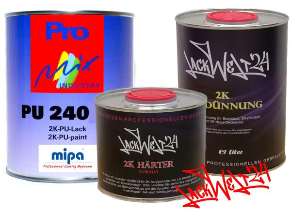 MIPA 2K-Lack, Landmaschinen Wunschfarbton, 1kg + 0,5 L Härter + 1L Verdünnung, SEIDENMATT